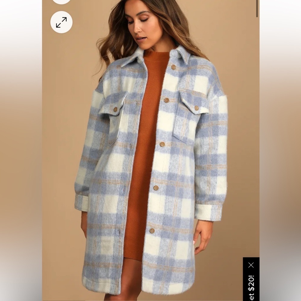 Lulu’s blue plaid jacket